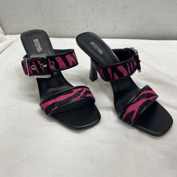 NEW MICHAEL KORS Women's Colby Heeled Sandals – Black/Pink, Size 9.5 - Picture 1 of 6